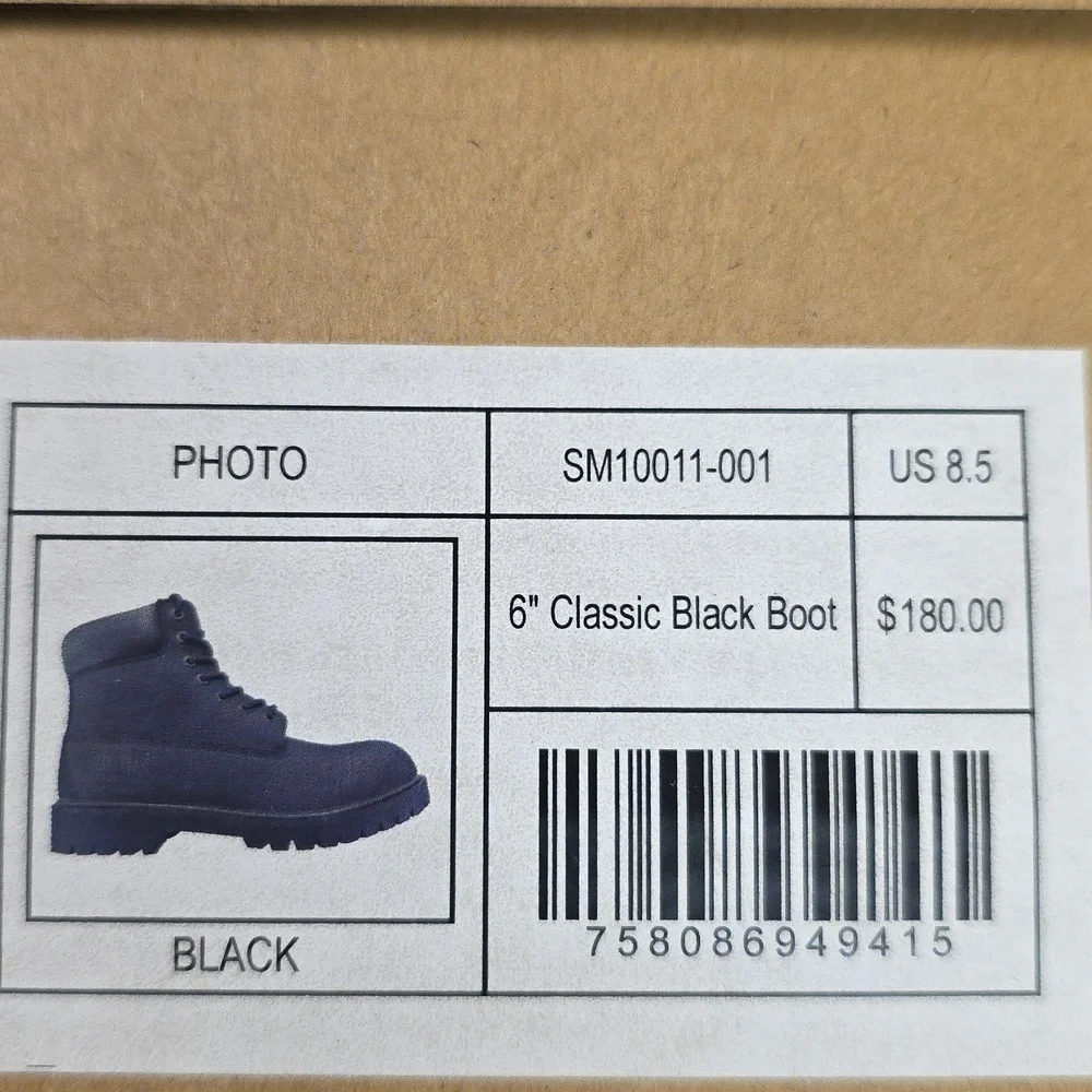 Smith Workwear Black Leather Boots Men's Size 8.5 SM10011 001